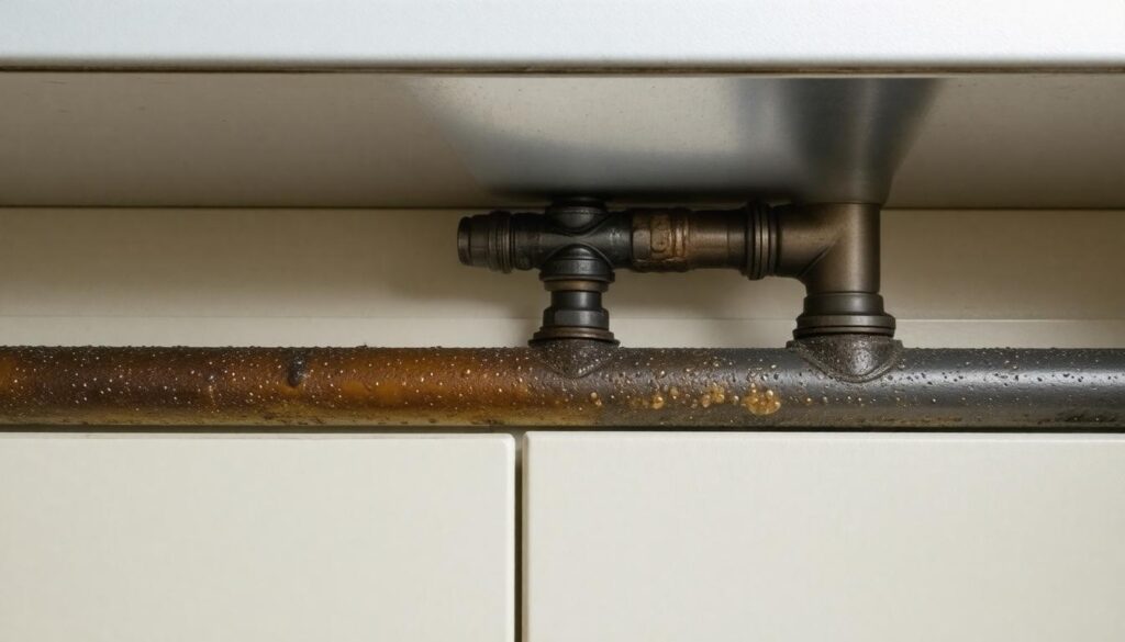 Rusty plumbing pipe