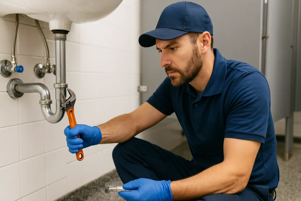 anytime plumbing expert fixing leak