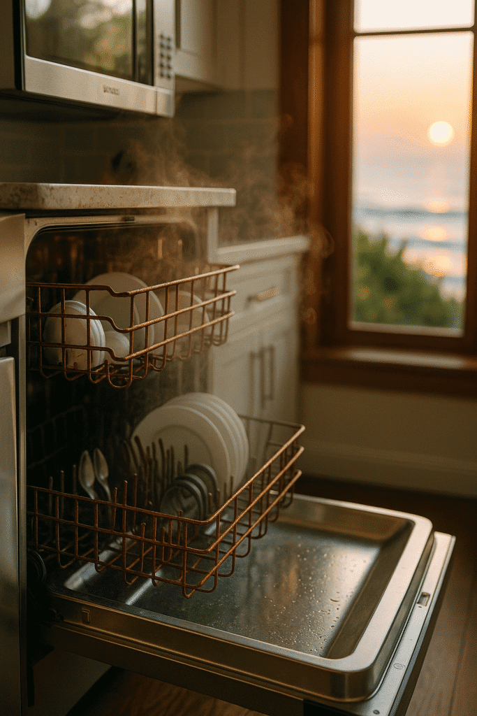 old rusty dish washer in a santa cruz coastal home