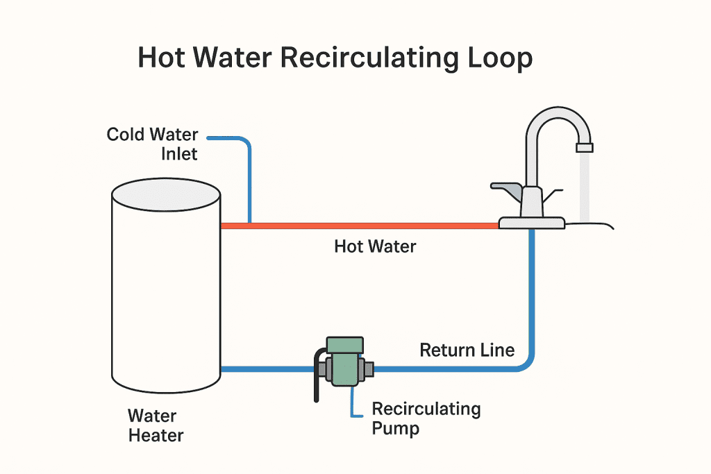 hot water recirculating loop