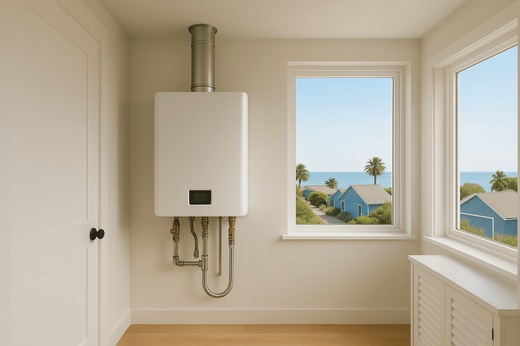tankless water heater installed
