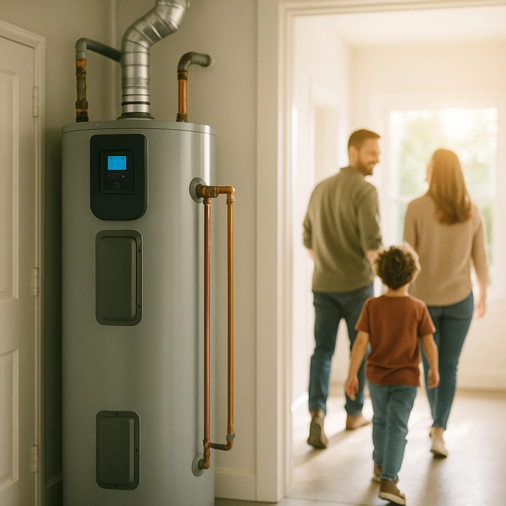 a newly installed heat pump water heater