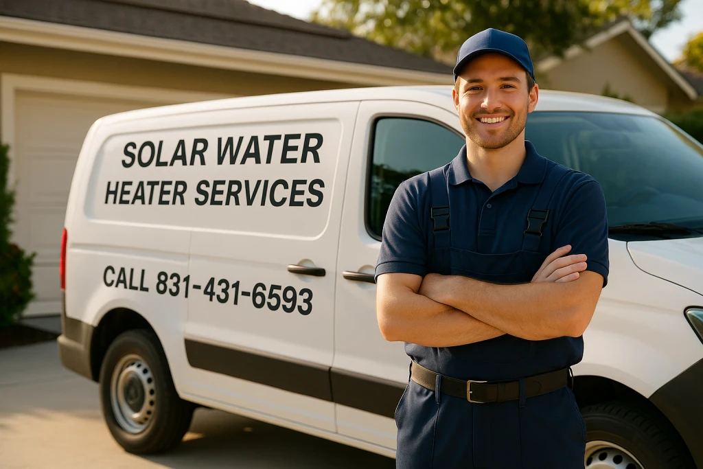 Friendly Plumber with Contact Info on Van