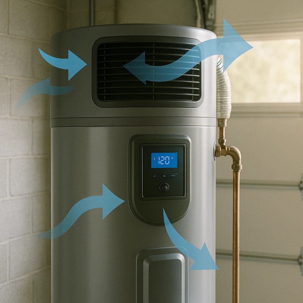 heat pump water heater mid-operation