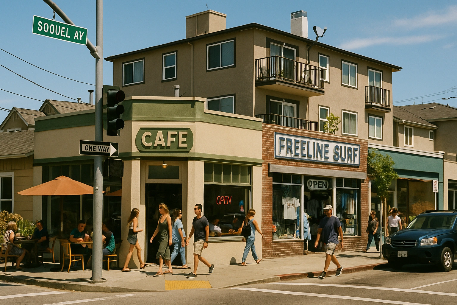 a street corner in east side santa cruz