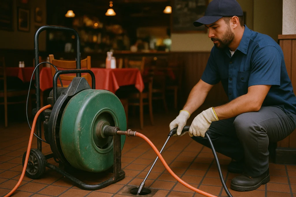 commercial plumbing at a restaurant