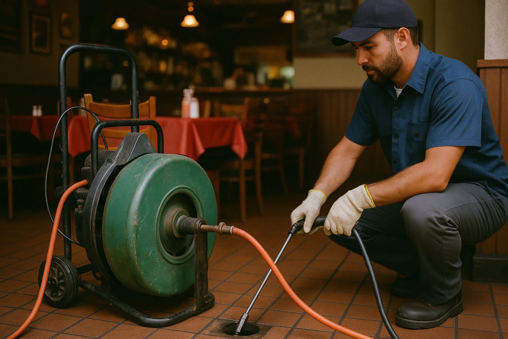 commercial plumbing at a restaurant