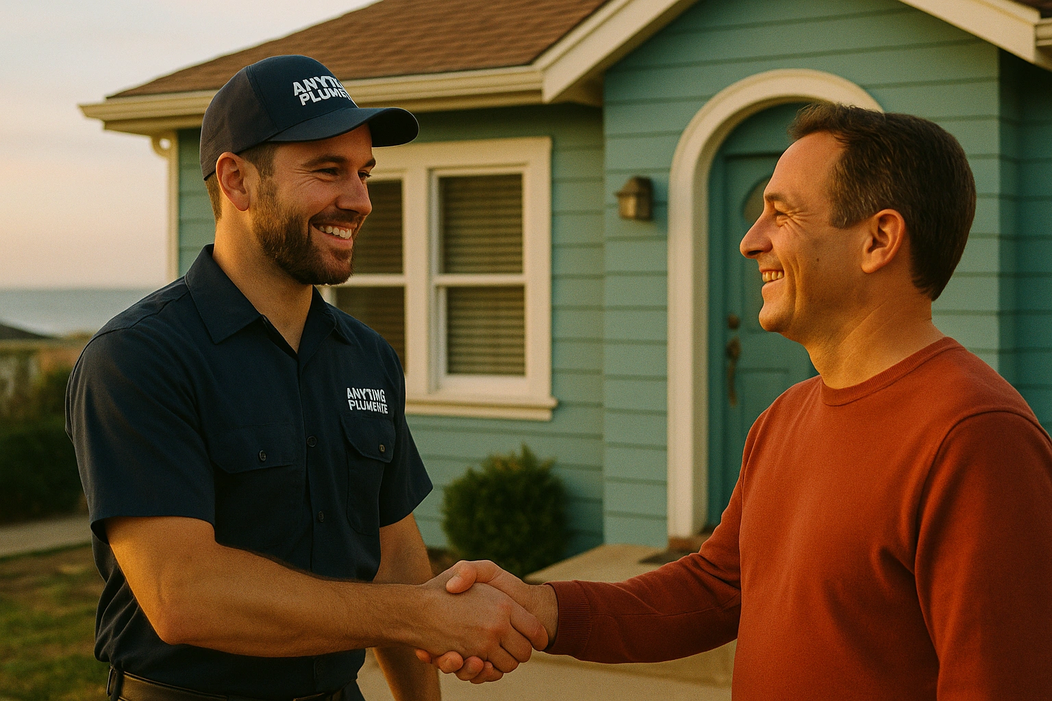 handshaking with a homeowner