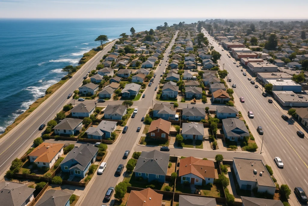 pleasure point areal view