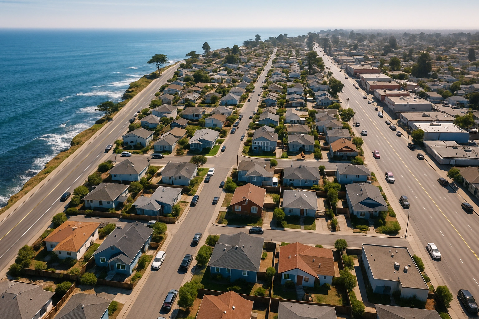 downtown areal view