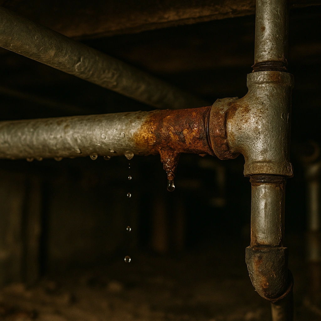 rusted pipes