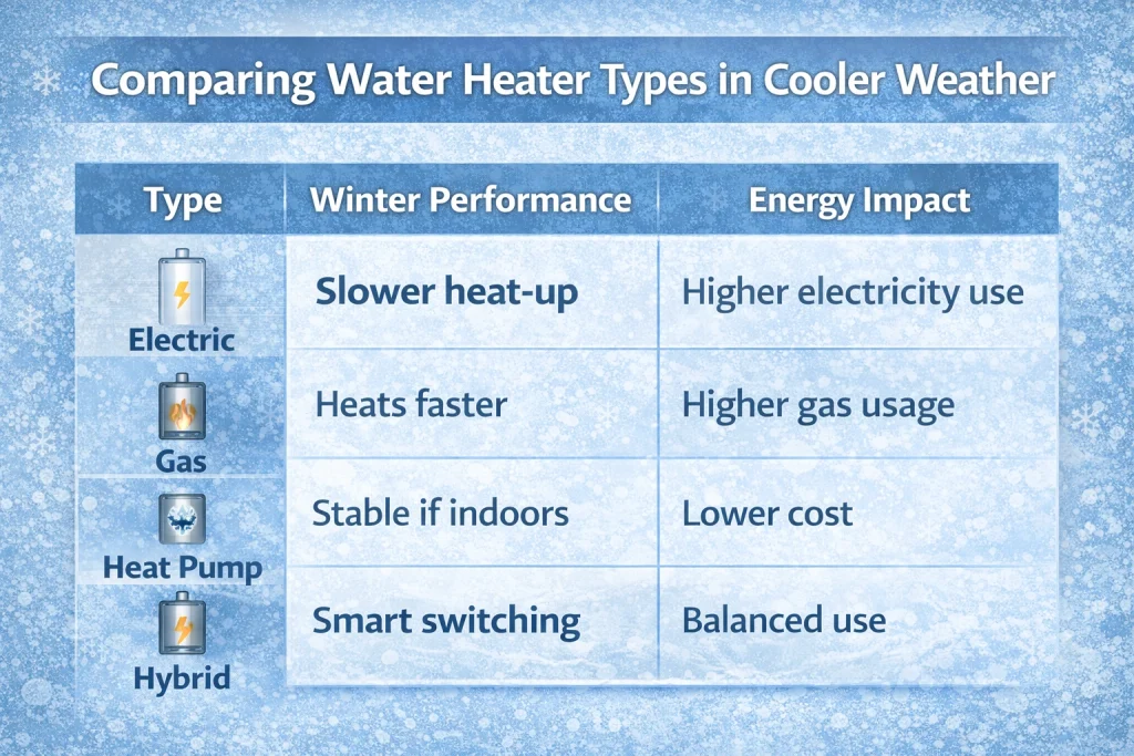 comparing water heater for winter efficiency