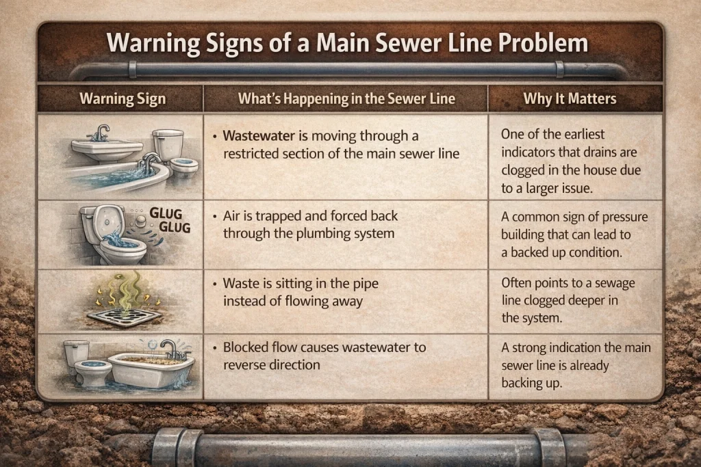 warning signs of sewer line problem