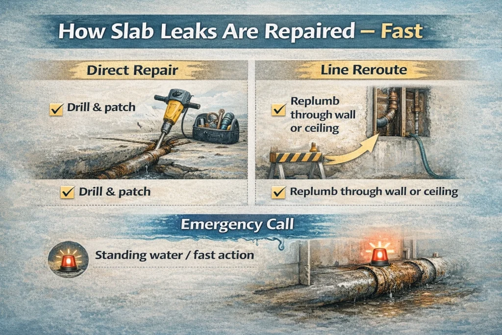 how slab leaks are repaired