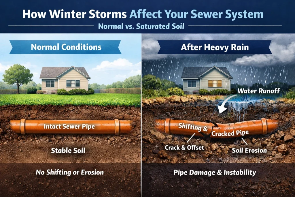 how winter storm affects sewer system