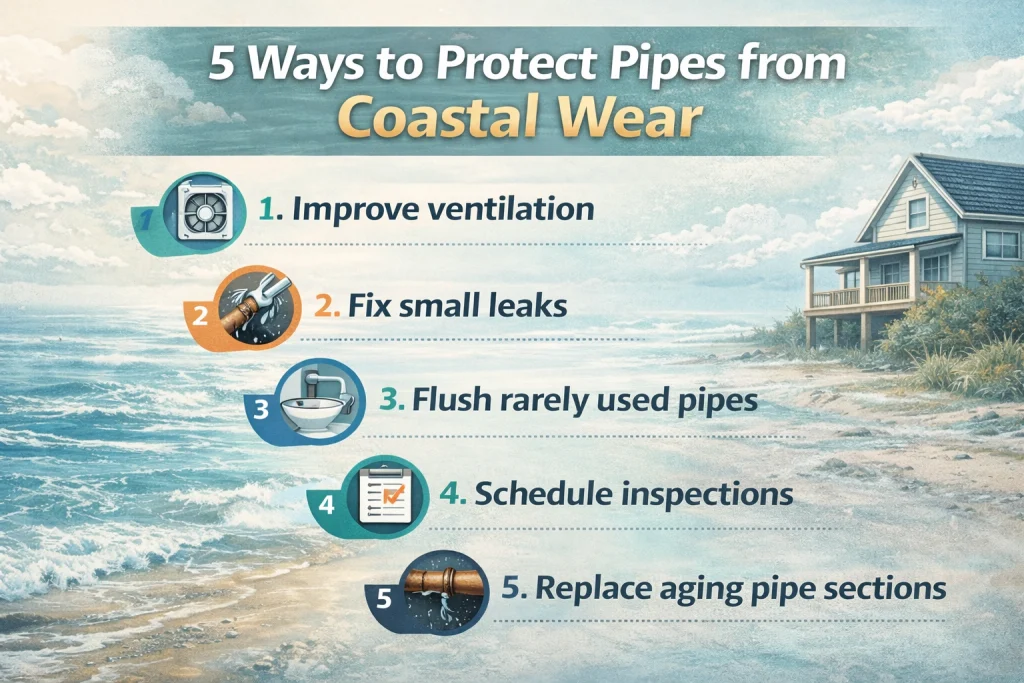 protect pipes from coastal weather