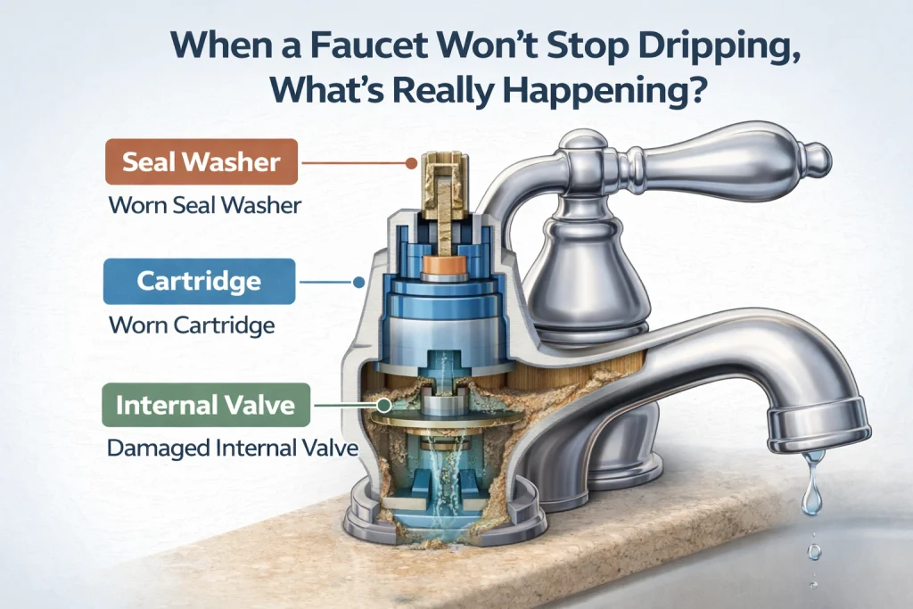 Faucet Won’t Stop Dripping, What’s Really Happening