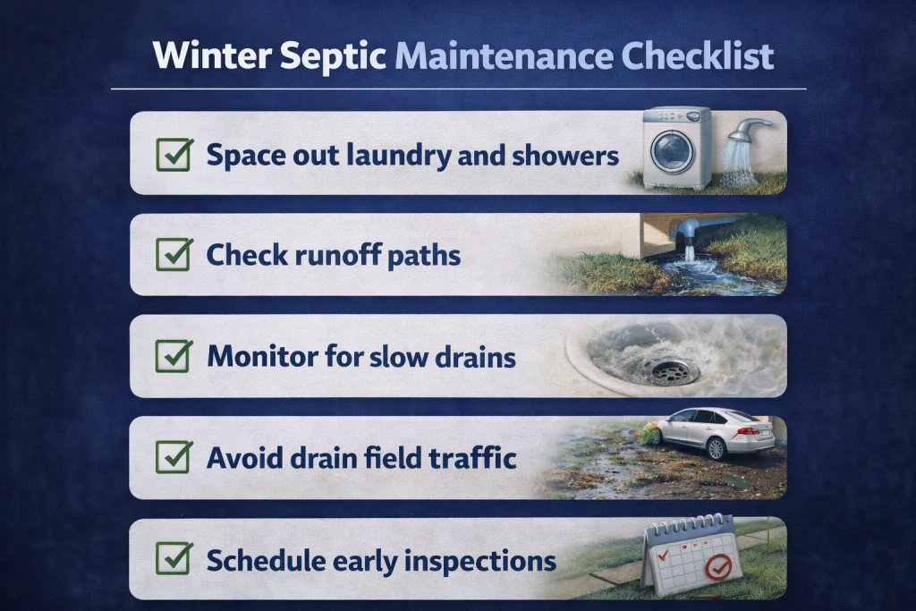 winter septic maintenance checklist