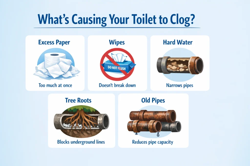 What causes your toilet to clog_