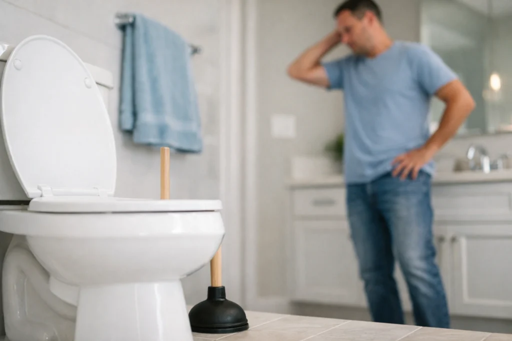 when to call a professional plumber to fix your clogged toilet