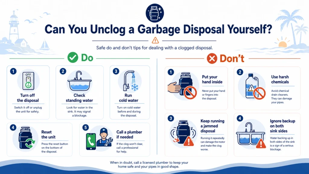 can you unclog a garbage disposal yourself