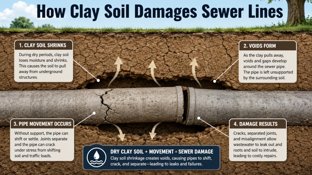 how clay damages sewer lines