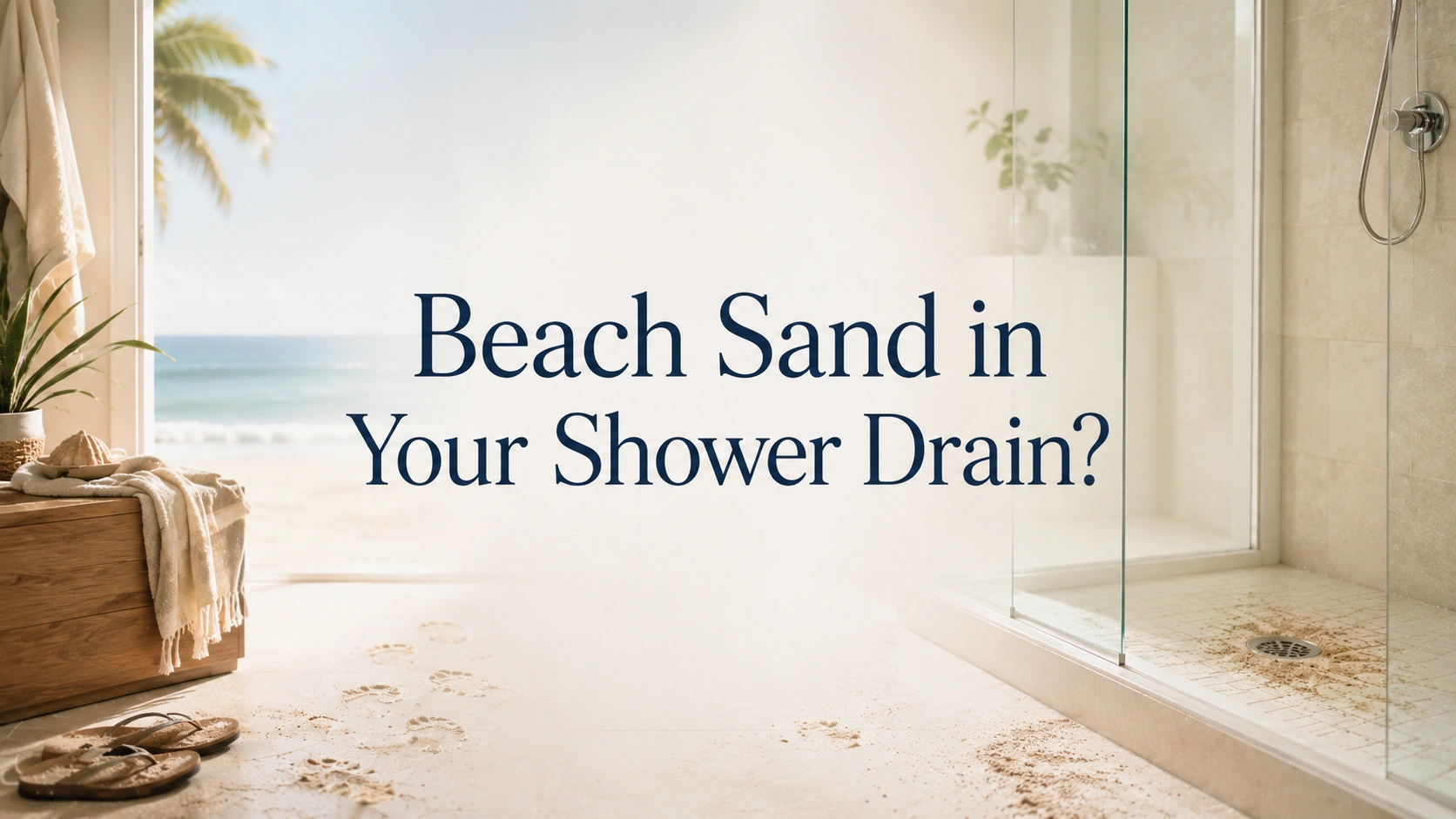 beach sand in shower drain