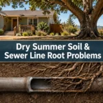 dry summer soil and sewer line root problems