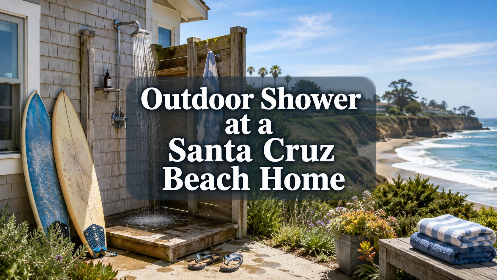 outdoor shower at santa cruz home