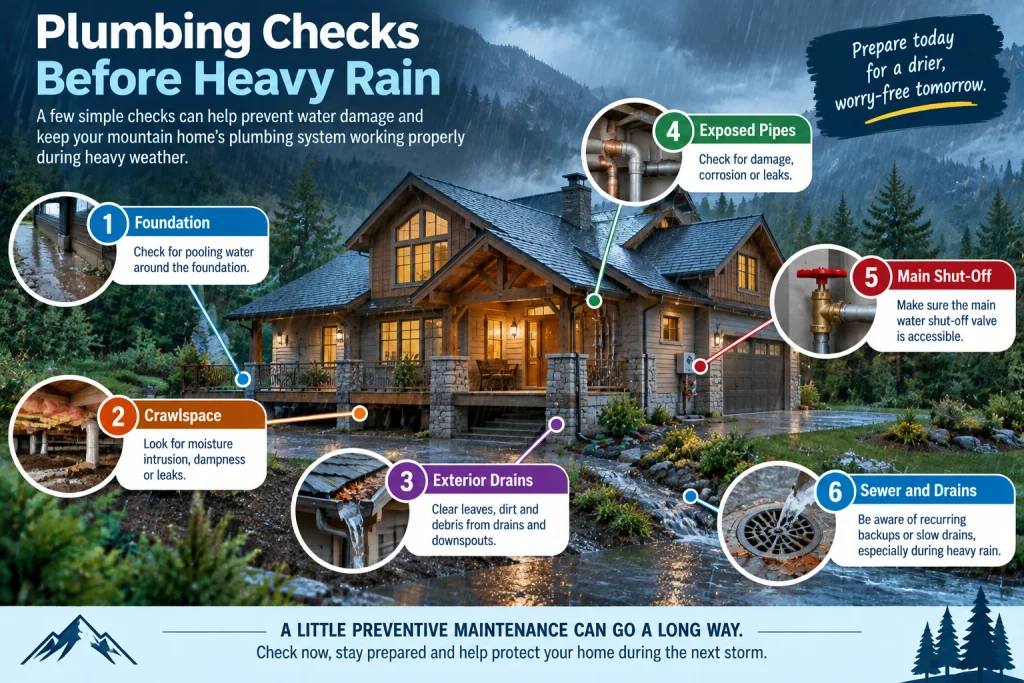 Mountain Home Plumbing Checklist Before Heavy Rain