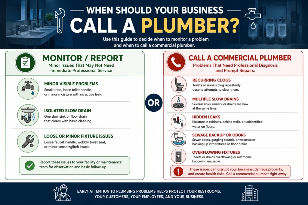 when should your business call a plumber