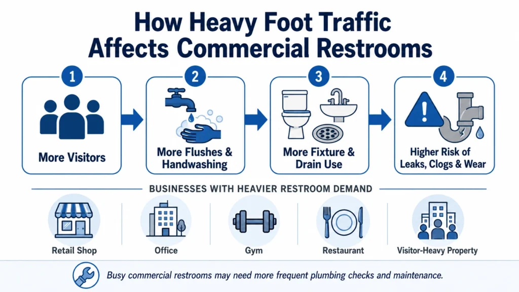 how heavy foot traffic affects commercial restrooms