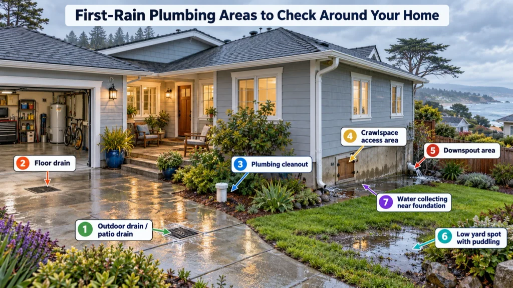 First-Rain Plumbing Areas Around Home